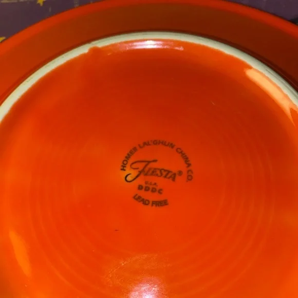9" Spooky JOL Pumpkin  FIESTAWARE Orange Halloween Luncheon Plate Only - Picture 7 of 10
